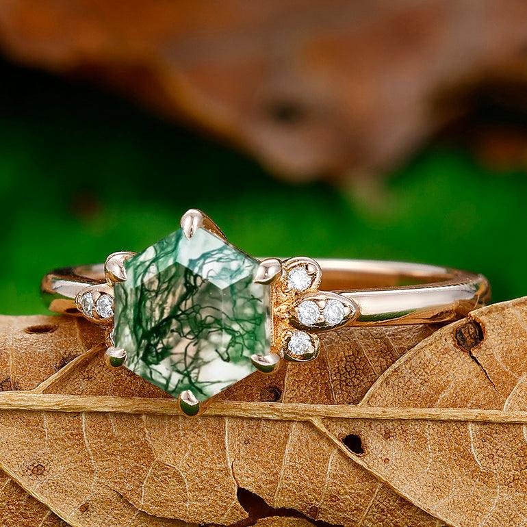 Moss Agate Engagement Ring mean