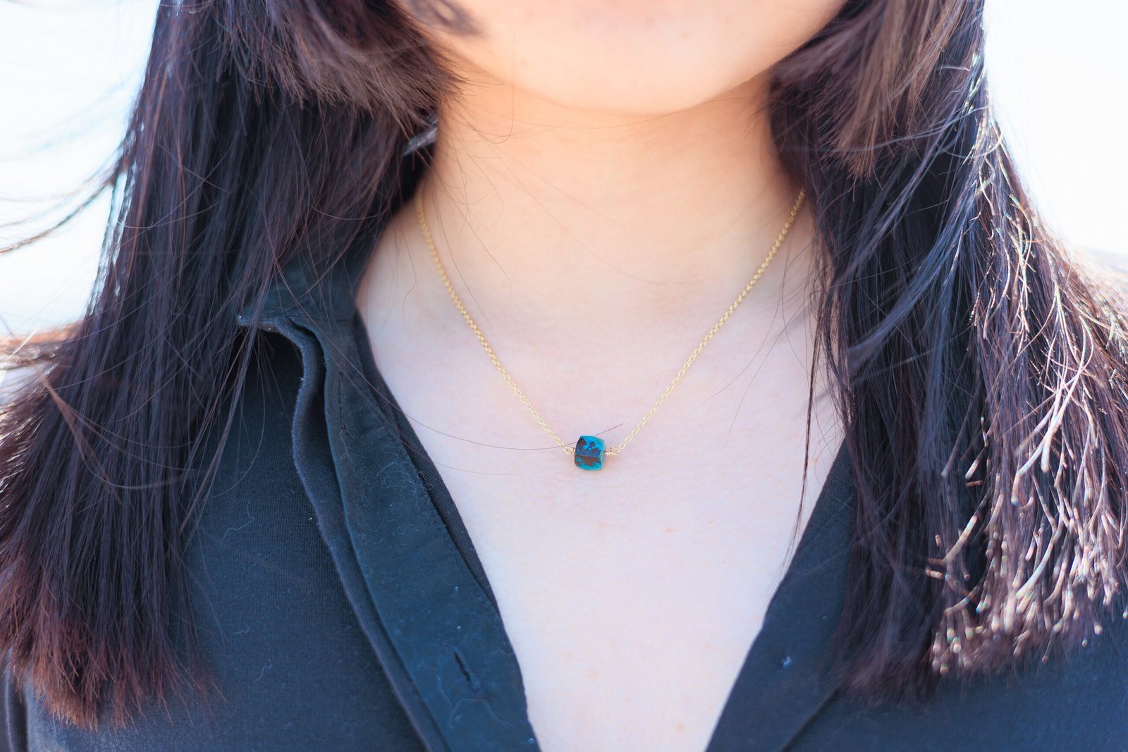 initial necklace with birthstone